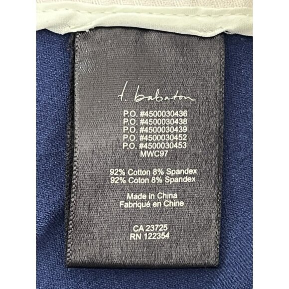 T. Babaton Women's Sz 6 Blue Flat Front Side Zip Cropped Pants - Picture 6 of 9